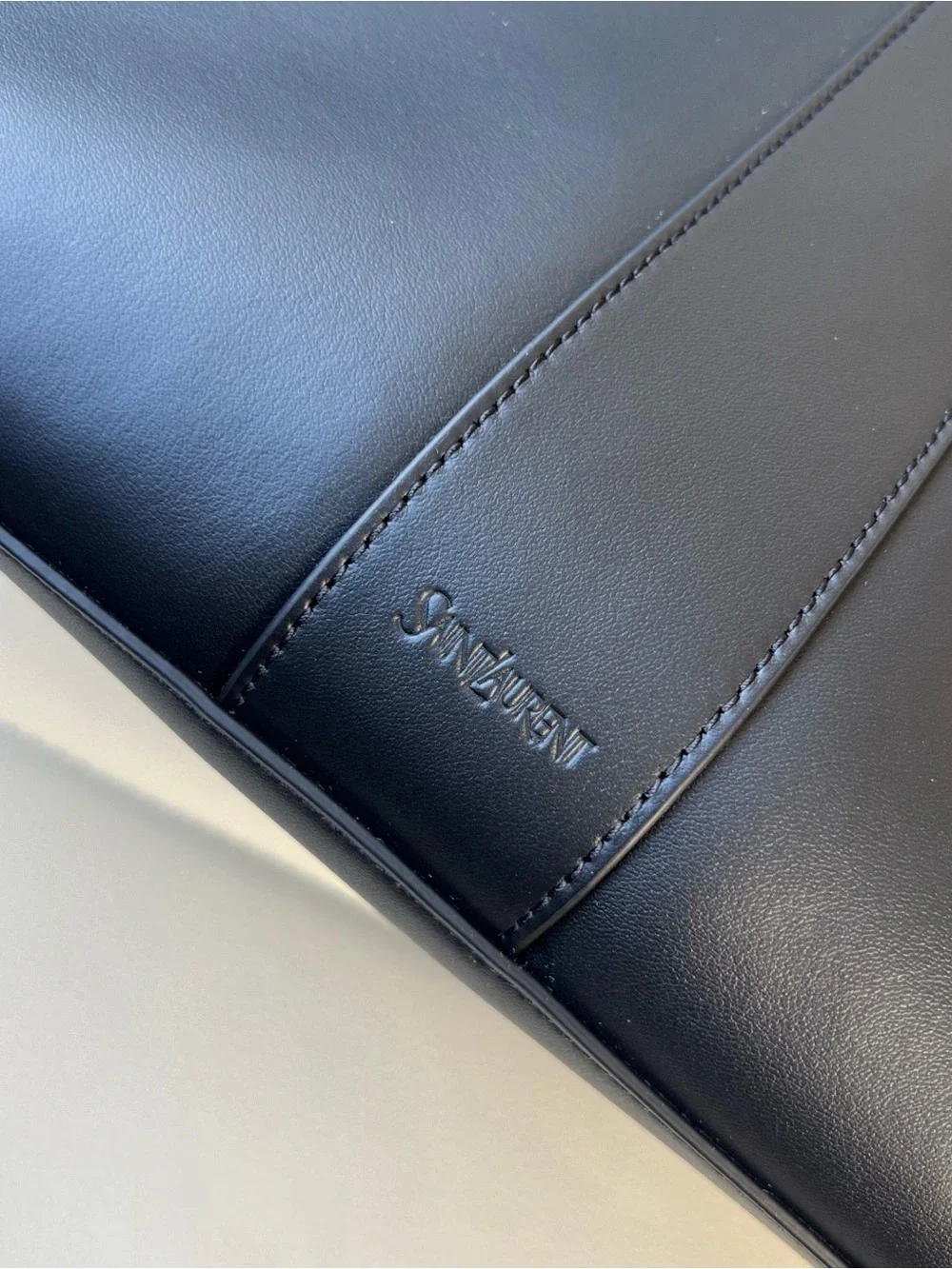 Saint Laurent Black Leather Shoulder Bag with Gold Hardware